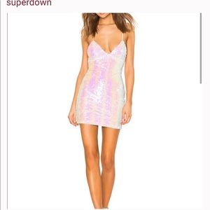 Superdown white and pink sequin minidress XS